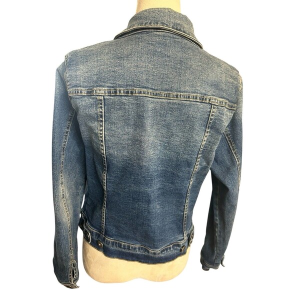 Torrid Denim Trucker Jean Jacket Womens Blue DIstressed Stretch Pockets Plus 00 - Picture 10 of 13